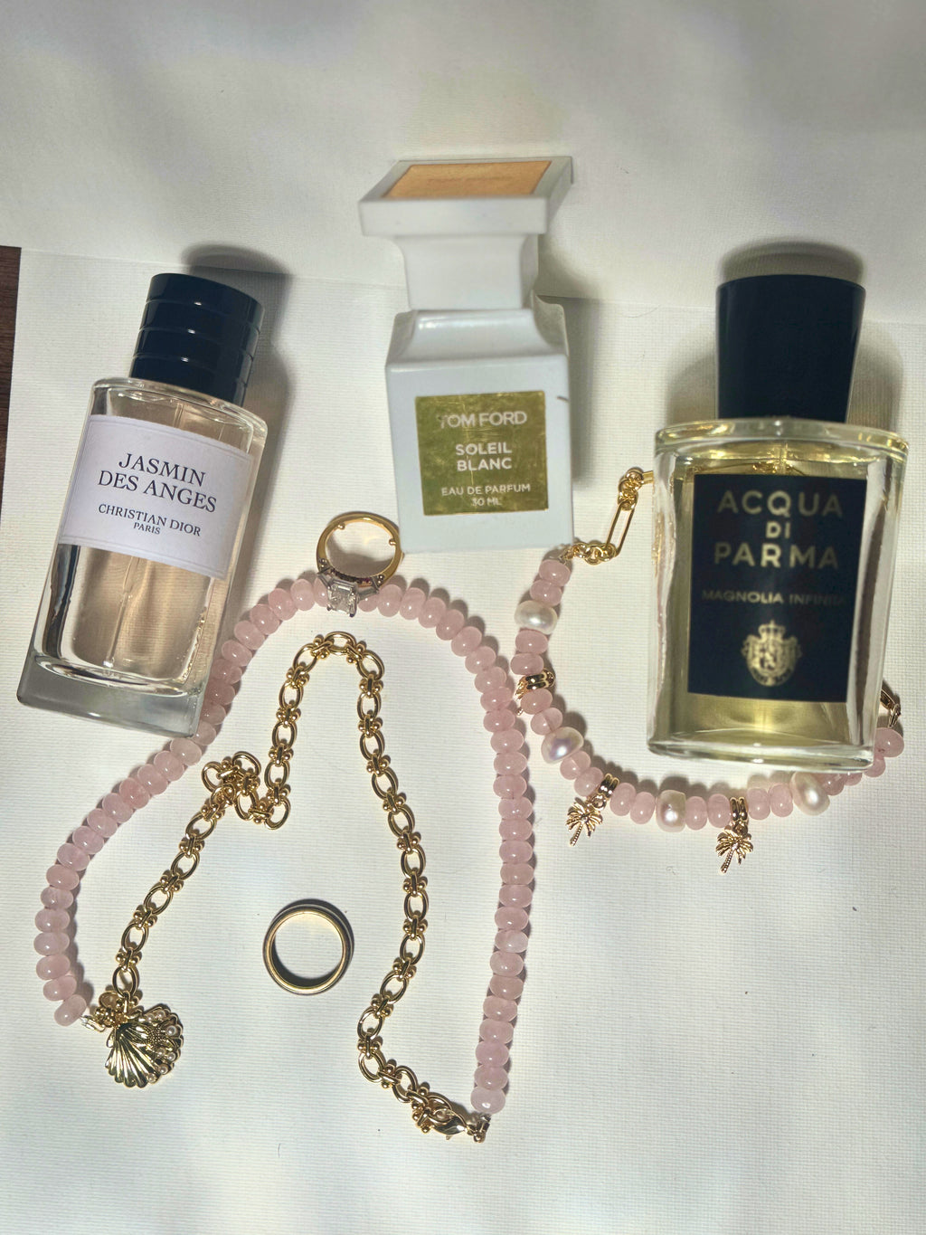 Quartz half-half shell necklace