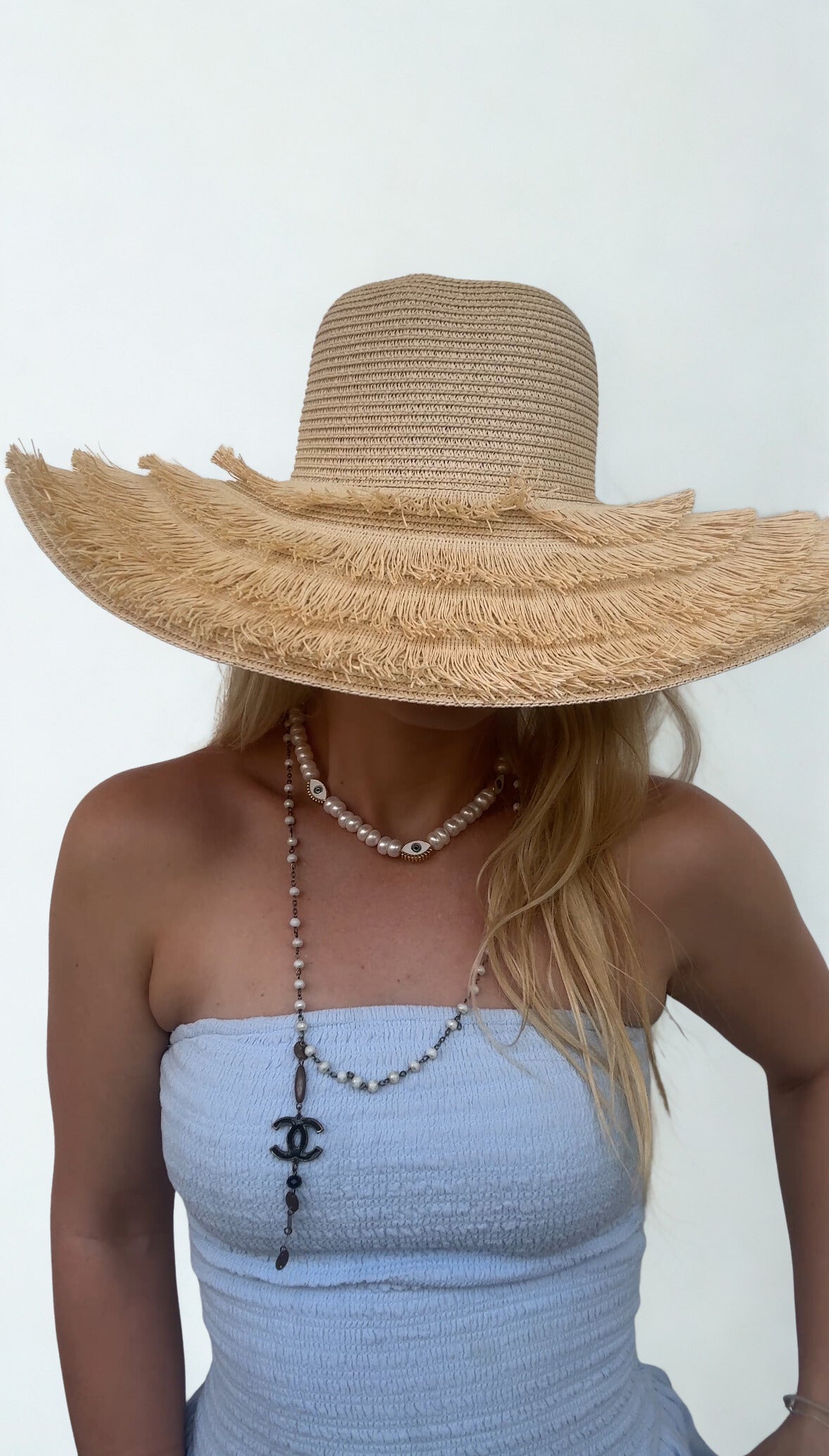 Victoria pearl evil eye necklace